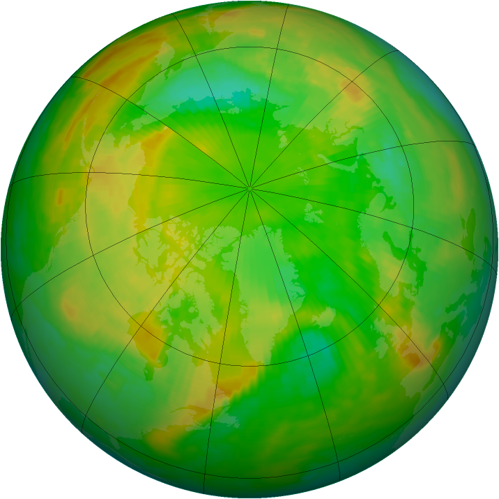Arctic ozone map for 28 June 1981